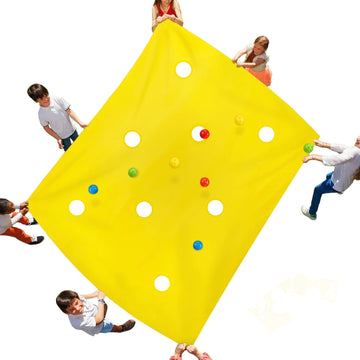 Team Building Hole Tarp Ball Passing Challenge Game Group Cooperation Activity 85x57 Inches