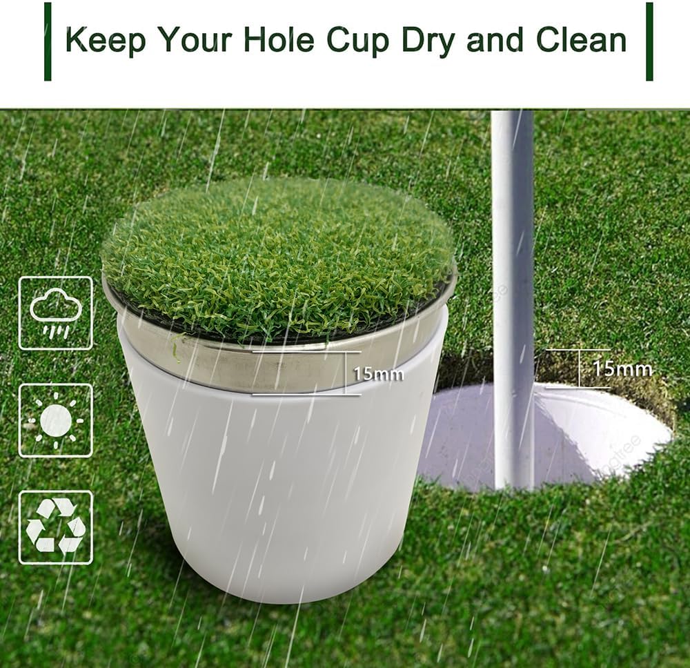 Golf Cup Covers Set of 2 Stainless Steel Protective