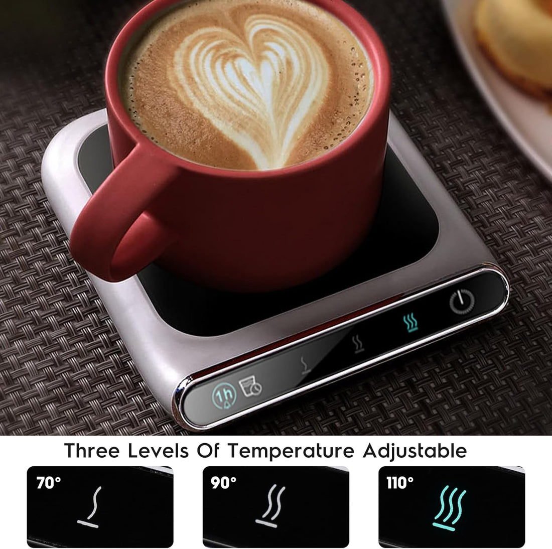 Devanti USB Mug Warmer Coffee Cup Tea Warmer Black