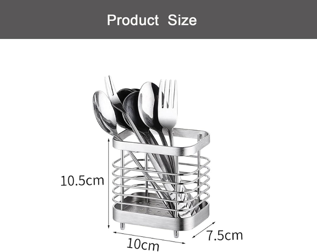 Vortaz 304 Stainless Steel Utensil Holder Black Chopsticks Drainer Rack