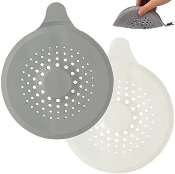 Cefito Silicone Drain Hair Catcher 2-Pack White Grey