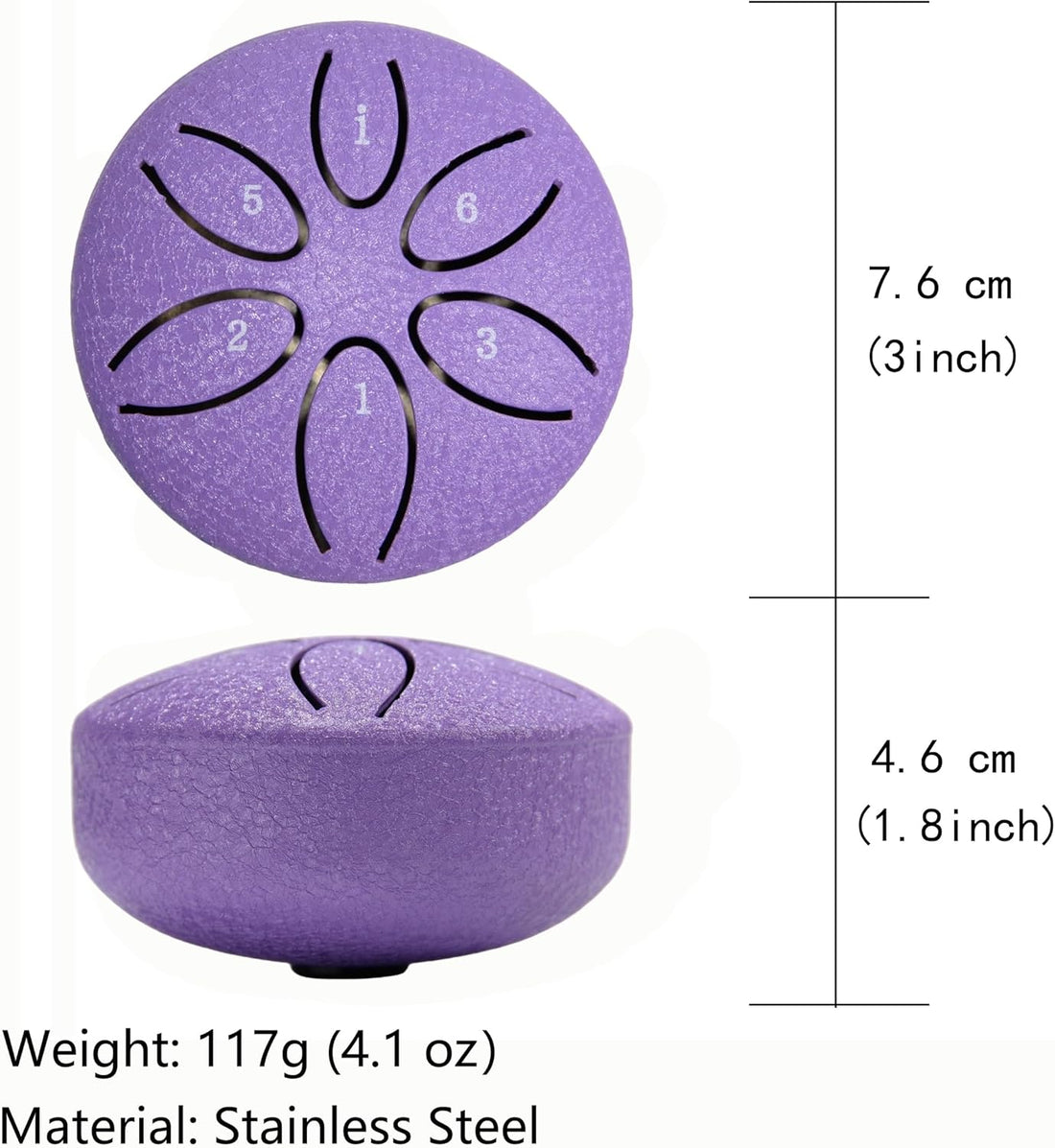 Nitpicker Steel Tongue Drum 6-Tone Sound Healing Lavender