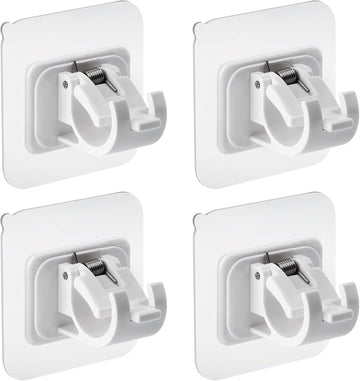 Vortaz Self-Adhesive Curtain Rod Brackets White No Drilling