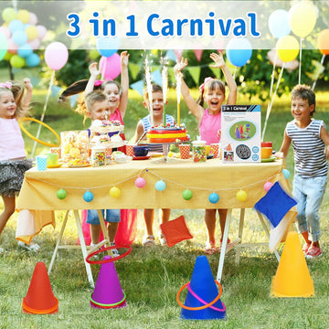 Spelset Ring Toss and Bean Bag Toss Game Set 26 Pcs Kids