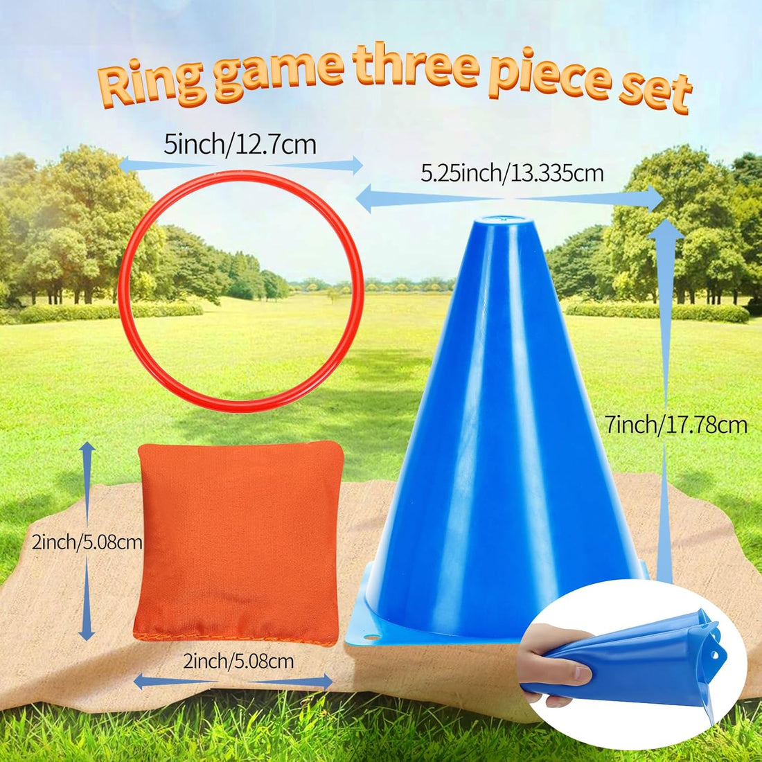 Spelset Ring Toss and Bean Bag Toss Game Set 26 Pcs Kids