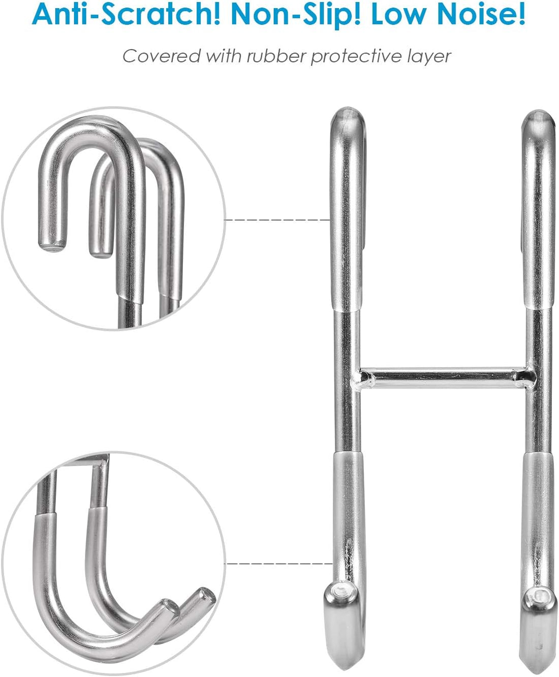 Shower Door Hooks 2-Pack Rust-Proof for Frameless Glass Doors