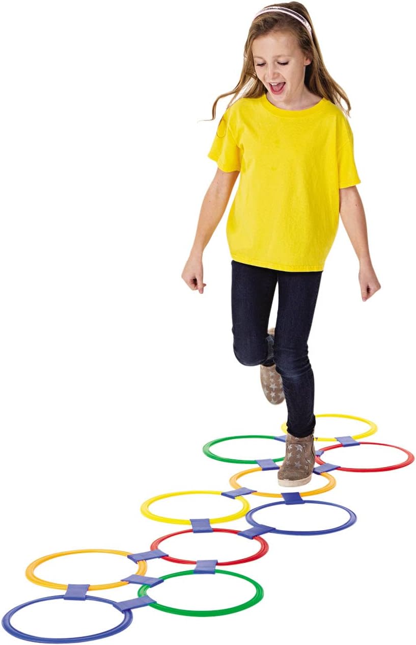 Hinkelspel Kids Hopskotch Rings 10 Pack with Connectors Indoor Outdoor