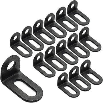 Vortaz L-Shape Adjustable Corner Braces Metal 15 Pcs Black