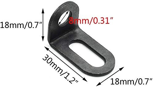 Vortaz L-Shape Adjustable Corner Braces Metal 15 Pcs Black
