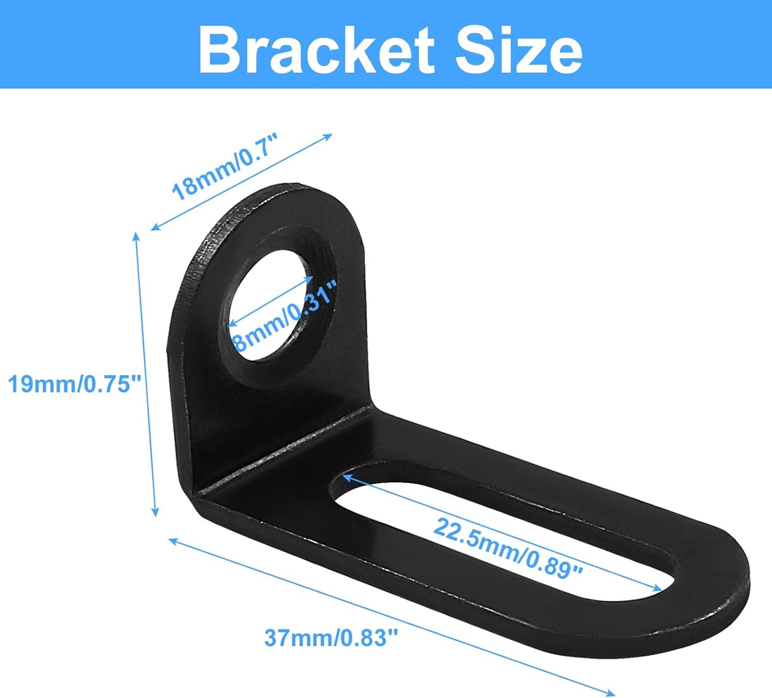 Vortaz L-Shape Adjustable Corner Braces Metal 12 Pcs Black