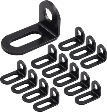 Vortaz L-Shape Adjustable Corner Braces Metal 30 Pcs Black