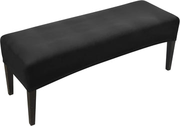 Vortaz Velvet Dining Bench Cover Slipcover Black 150cm