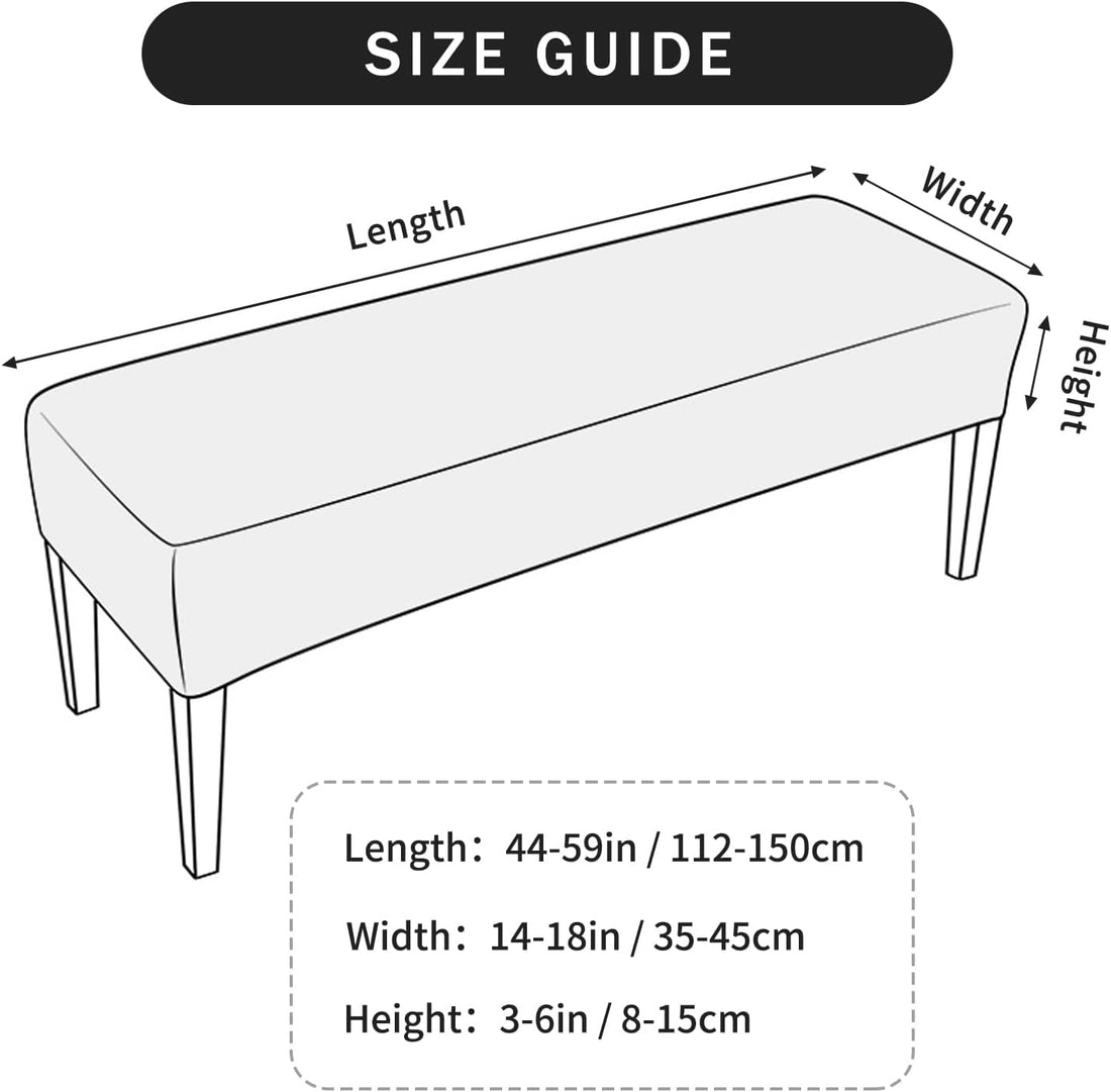 Vortaz Velvet Dining Bench Cover Slipcover Black 150cm