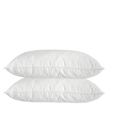 Royal Comfort Luxury Quilted Bamboo Pillow Twin Pack 50x75cm Medium Firm