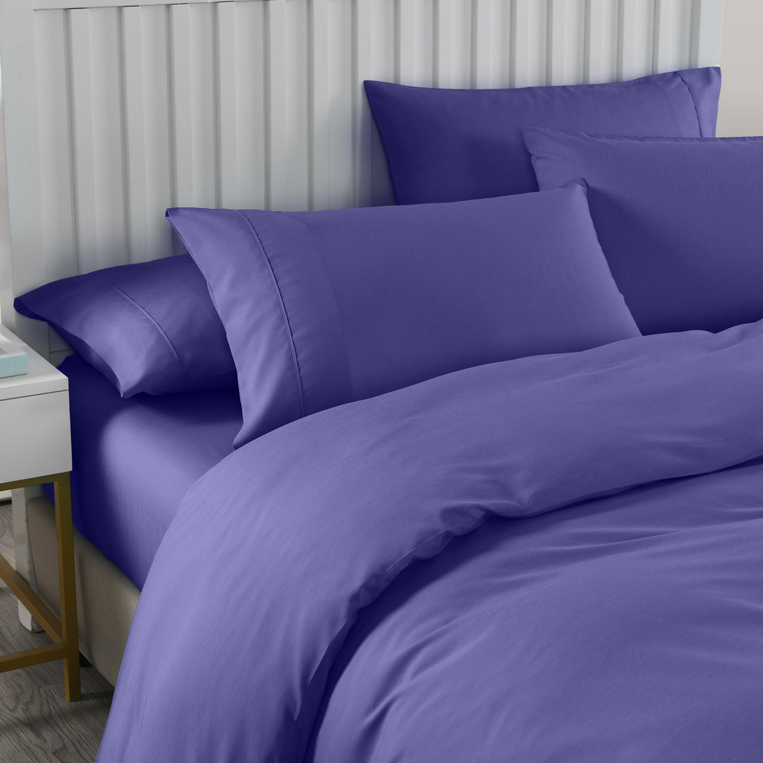 Royal Comfort Bamboo Quilt Cover Set 2000TC Cooling Double Royal Blue