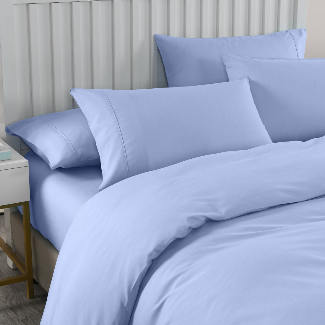 Royal Comfort Bamboo Quilt Cover Set 2000TC Cooling King Light Blue