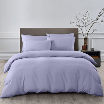 Royal Comfort Bamboo Quilt Cover Set 2000TC Cooling King Lilac Grey
