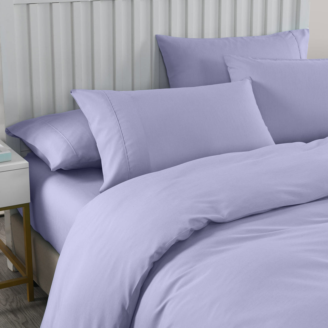 Royal Comfort Bamboo Quilt Cover Set 2000TC Cooling King Lilac Grey