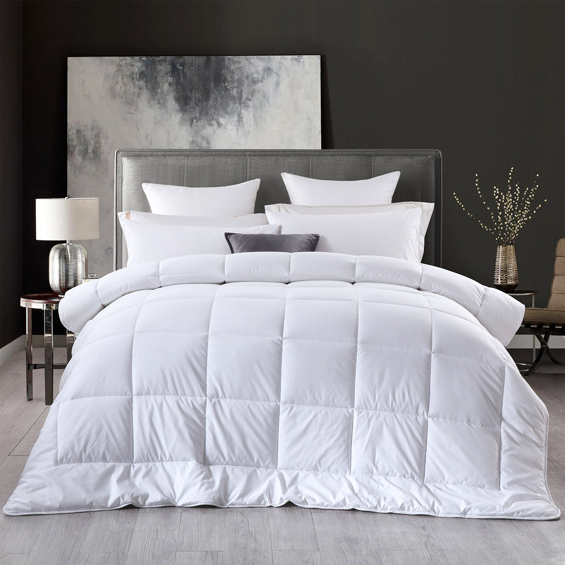 Royal Comfort 260GSM Eco-Silk Touch Quilt Cotton Cover Single White