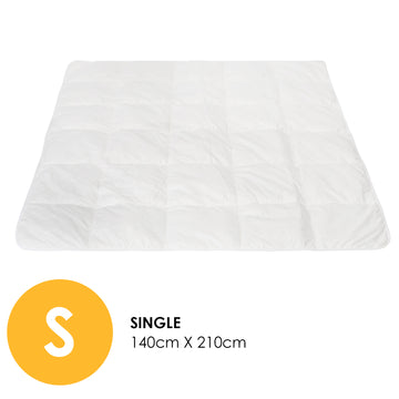 Royal Comfort 260GSM Eco-Silk Touch Quilt Cotton Cover Single White