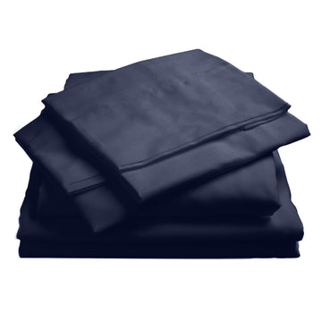 Royal Comfort Bamboo Cotton Sheet Set 1000TC Queen Royal Blue