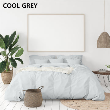 Royal Comfort Balmain 1000TC Bamboo Cotton Quilt Cover Set King Cool Grey