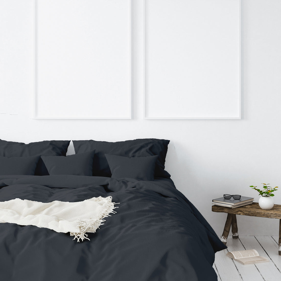 Royal Comfort 1000TC Bamboo Cotton Quilt Cover Set Charcoal