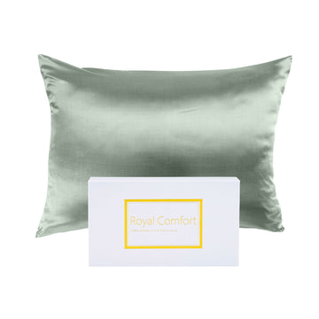 Royal Comfort Mulberry Silk Pillowcase Twin Pack Sage for Luxurious Sleep 51cm x 76cm