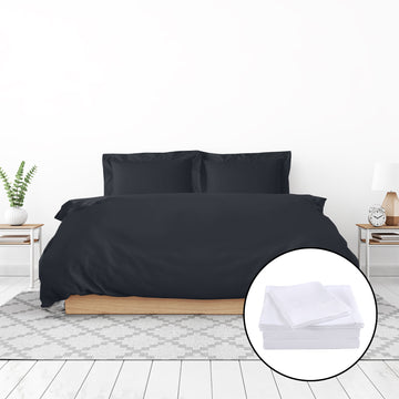 Royal Comfort Quilt Cover Set 1000TC Bamboo Cotton King Charcoal