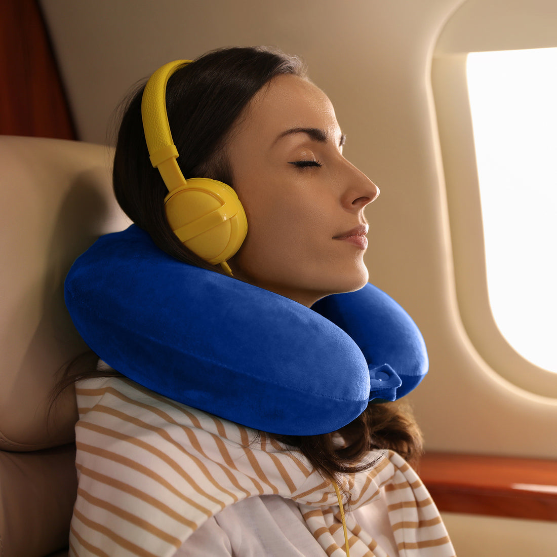 Milano Decor Memory Foam Travel Neck Pillow for Travel Comfort with Clip