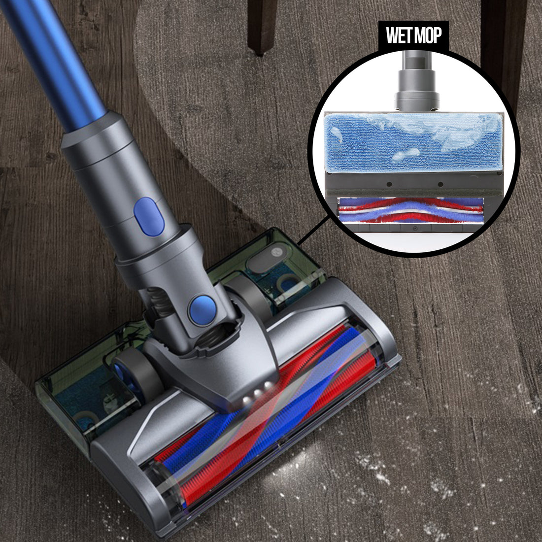 MyGenie H20 PRO Wet Mop 2-in-1 Cordless Stick Vacuum Blue
