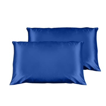 Casa Decor Luxury Satin Pillowcase Twin Pack Navy Blue