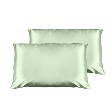 Casa Decor Luxury Satin Pillowcase Twin Pack Sage Green