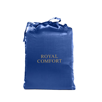 Royal Comfort Satin Sheet Set 3 Piece King Navy Blue