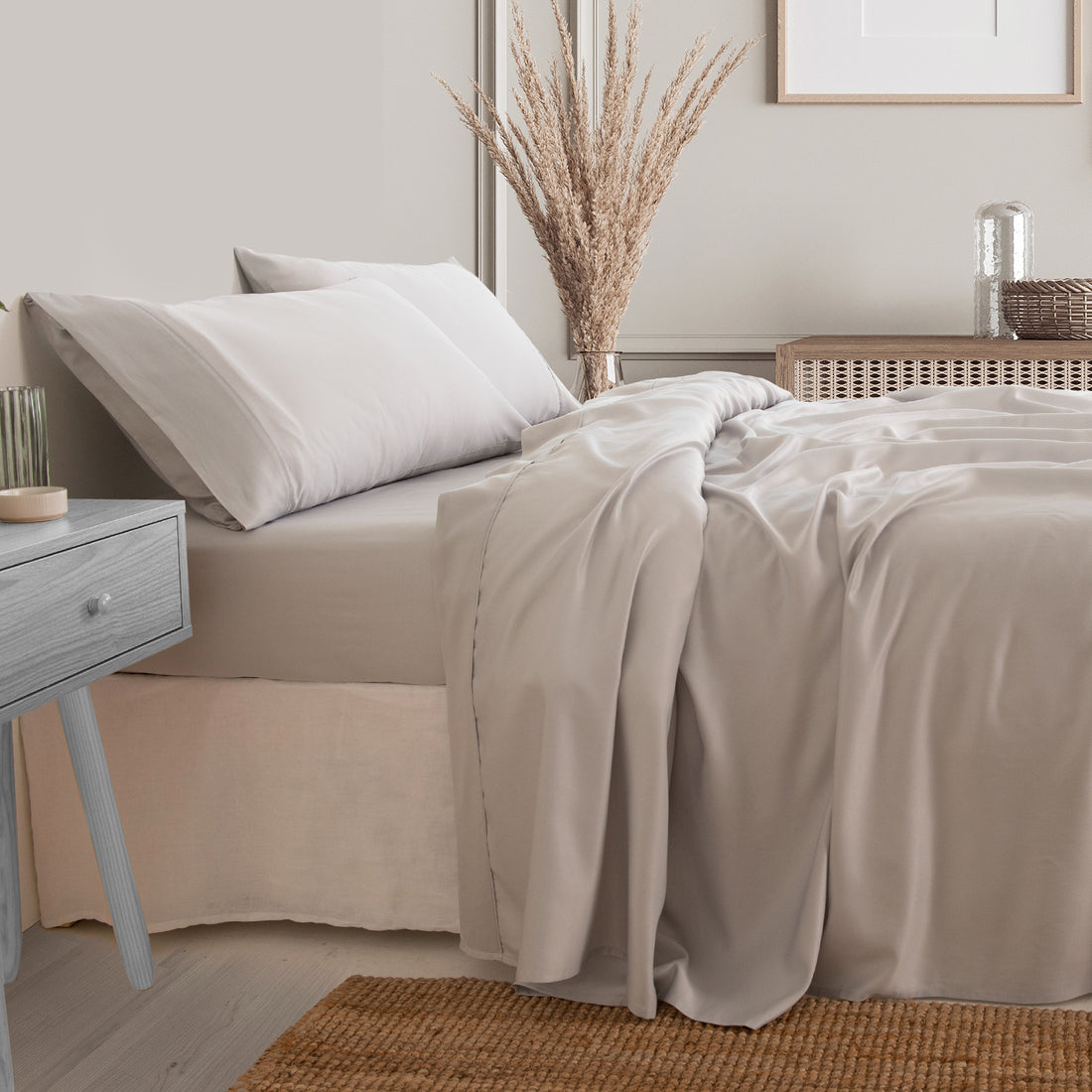 Royal Comfort Bamboo Sheet Set 3000 Thread Count King Mid Grey