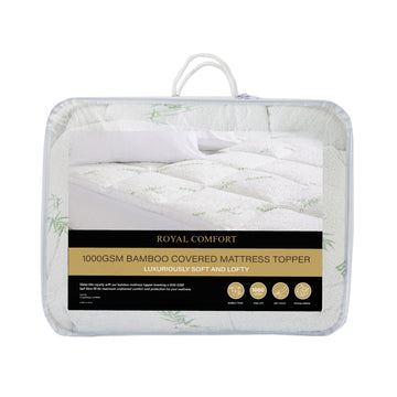 Royal Comfort Luxury Bamboo Mattress Topper 1000GSM Single