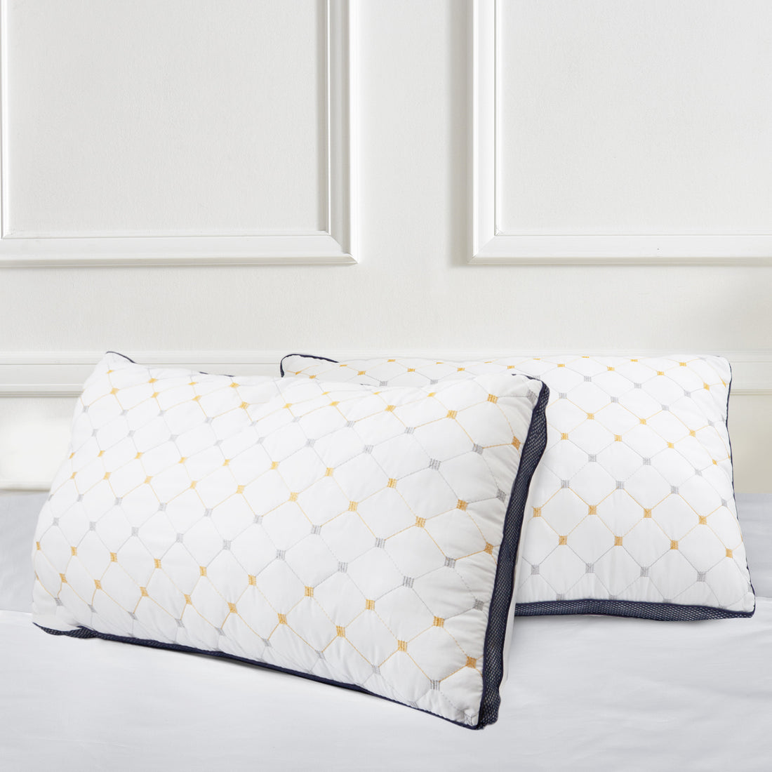 Royal Comfort Air Mesh Hotel Pillows 4 Pack 50x75cm White Blue