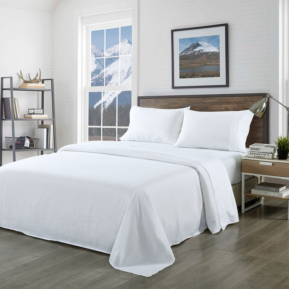 Royal Comfort Bamboo Sheet Set 1000TC Queen White