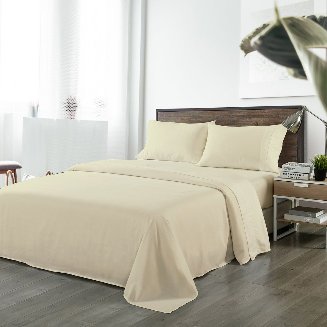 Royal Comfort Bamboo Sheet Set 1000TC King Ivory