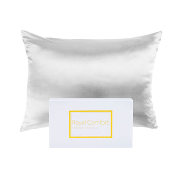 Royal Comfort Mulberry Silk Pillowcase Twin Pack 51x76cm Silver