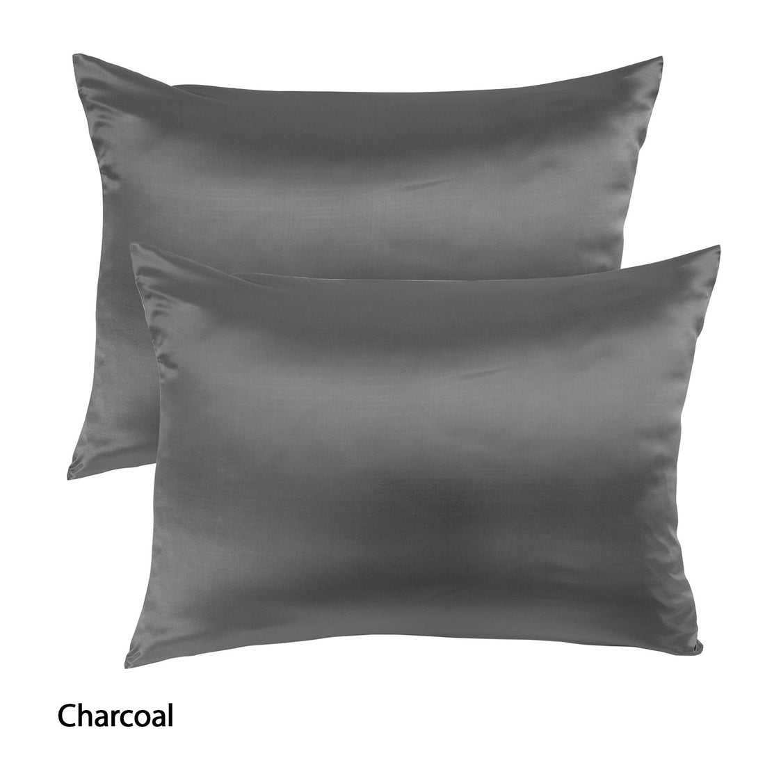 Royal Comfort Mulberry Silk Pillowcase Twin Pack 51x76cm Charcoal