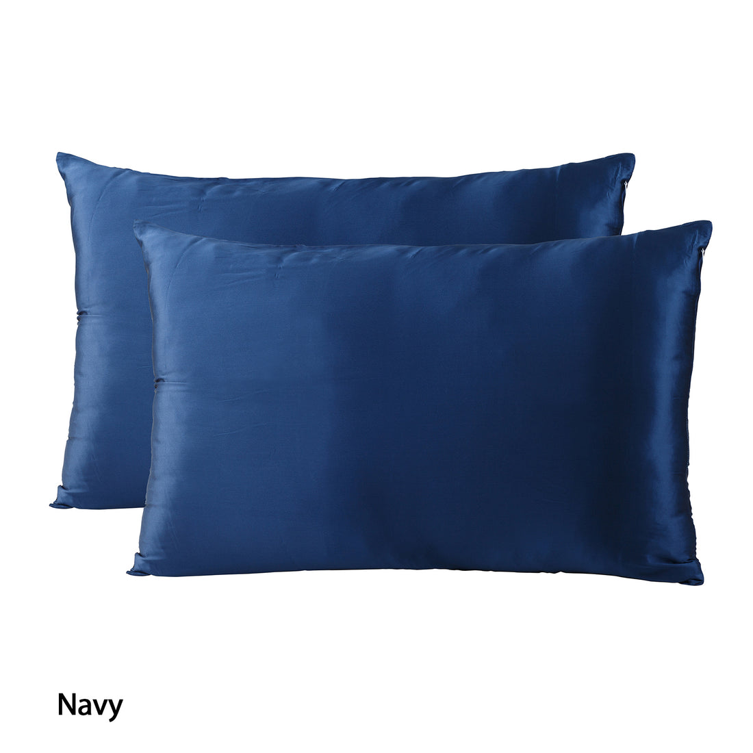 Royal Comfort Mulberry Silk Pillowcase Twin Pack 51x76cm Navy
