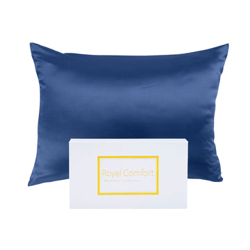 Royal Comfort Mulberry Silk Pillowcase Twin Pack 51x76cm Navy