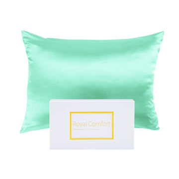 Royal Comfort Silk Pillowcase Mint for Luxurious Sleep and Cooling Comfort