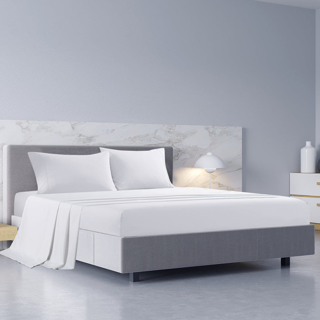 Royal Comfort Bamboo Cotton Sheet Set 1000TC Queen White