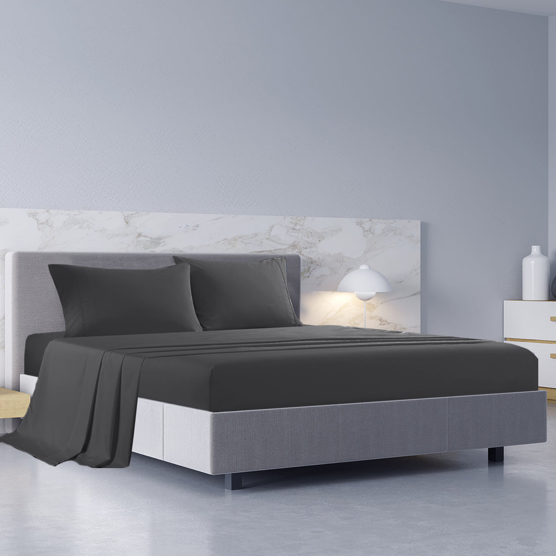 Royal Comfort Bamboo Cotton Sheet Set 1000TC King Pewter