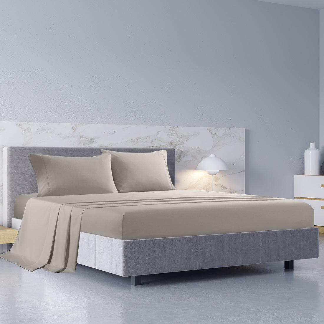 Royal Comfort Bamboo Cotton Sheet Set 1000TC King Dove