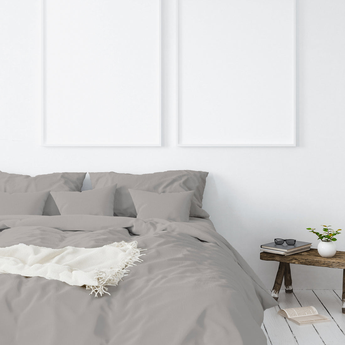 Royal Comfort 1000TC Bamboo Cotton Quilt Cover Set Queen Dove