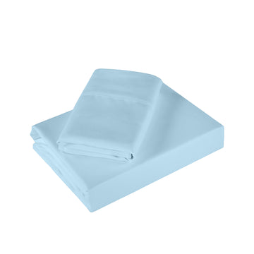 Royal Comfort Ultra Soft Sheet Set 1200TC Satin Weave Double Sky Blue