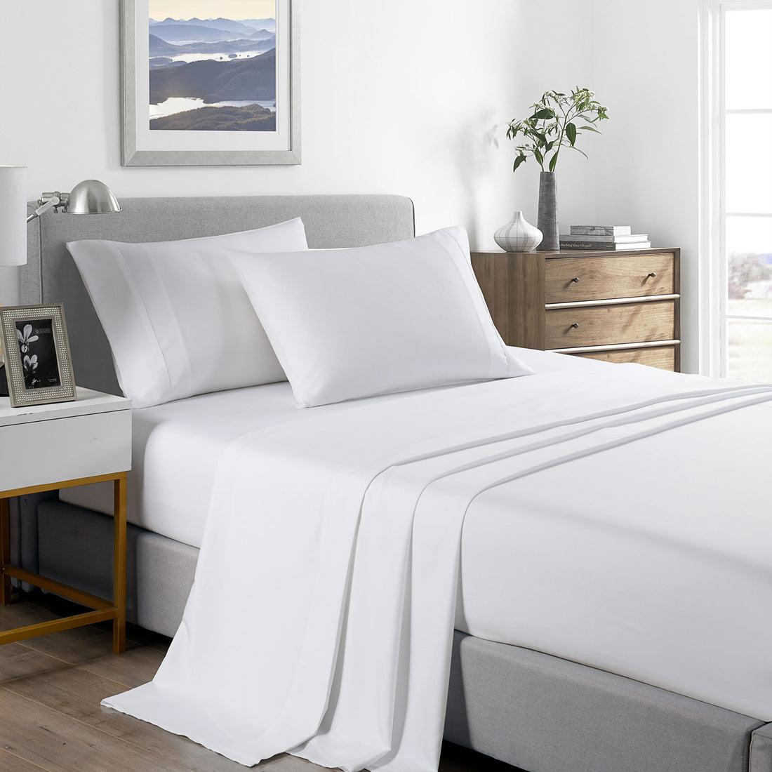 Royal Comfort Bamboo Cooling Sheet Set 2000TC King White